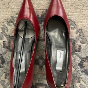 Vintage Spiegal Chic Red Leather Heels for Women